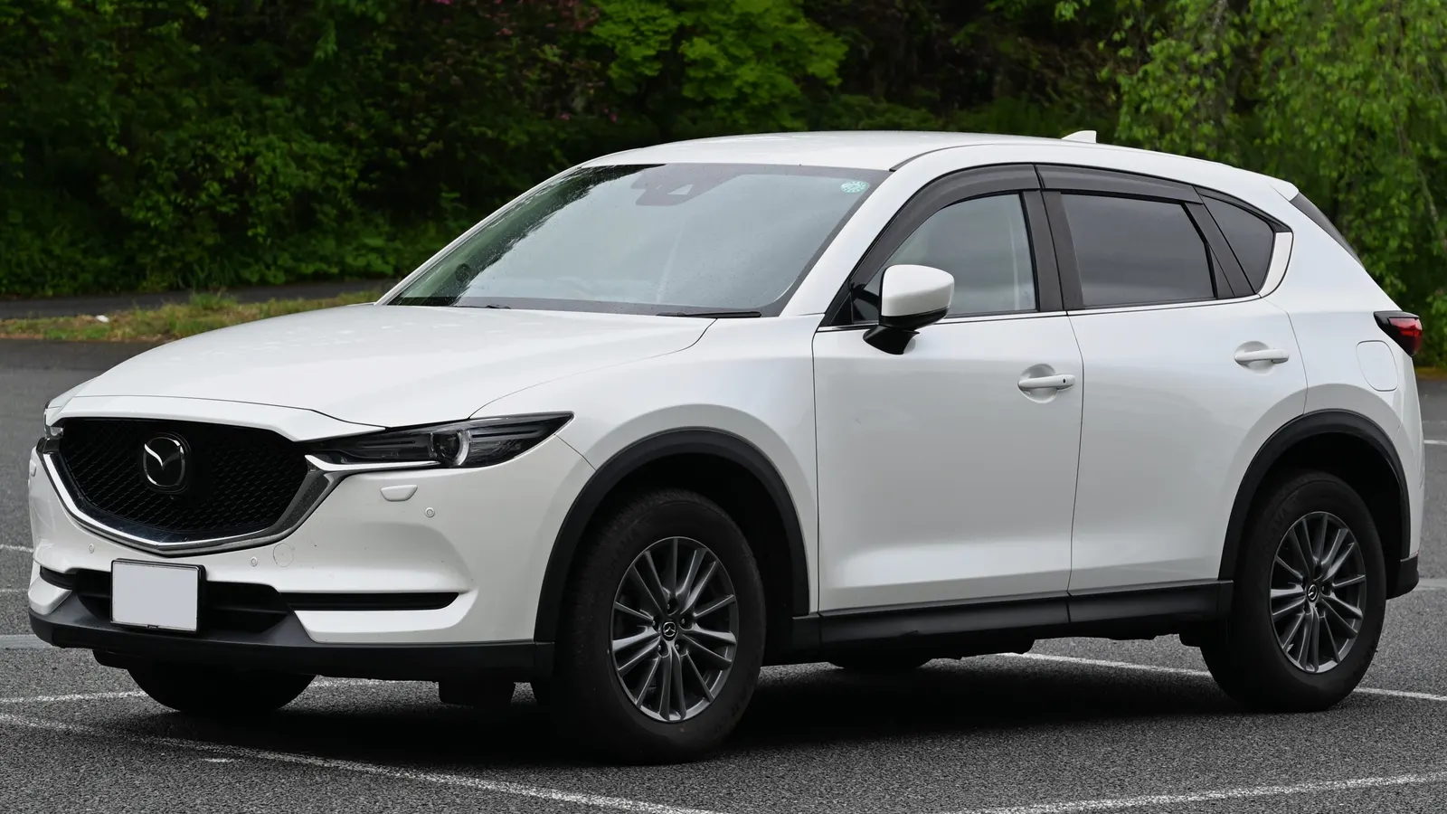 White second-generation Mazda CX-5, front three-quarter view